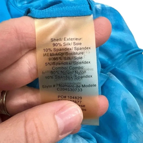 Alice and Olivia Cloud Blue Jazz Silk Sweetheart Mini Dress 2 - Picture 7 of 7